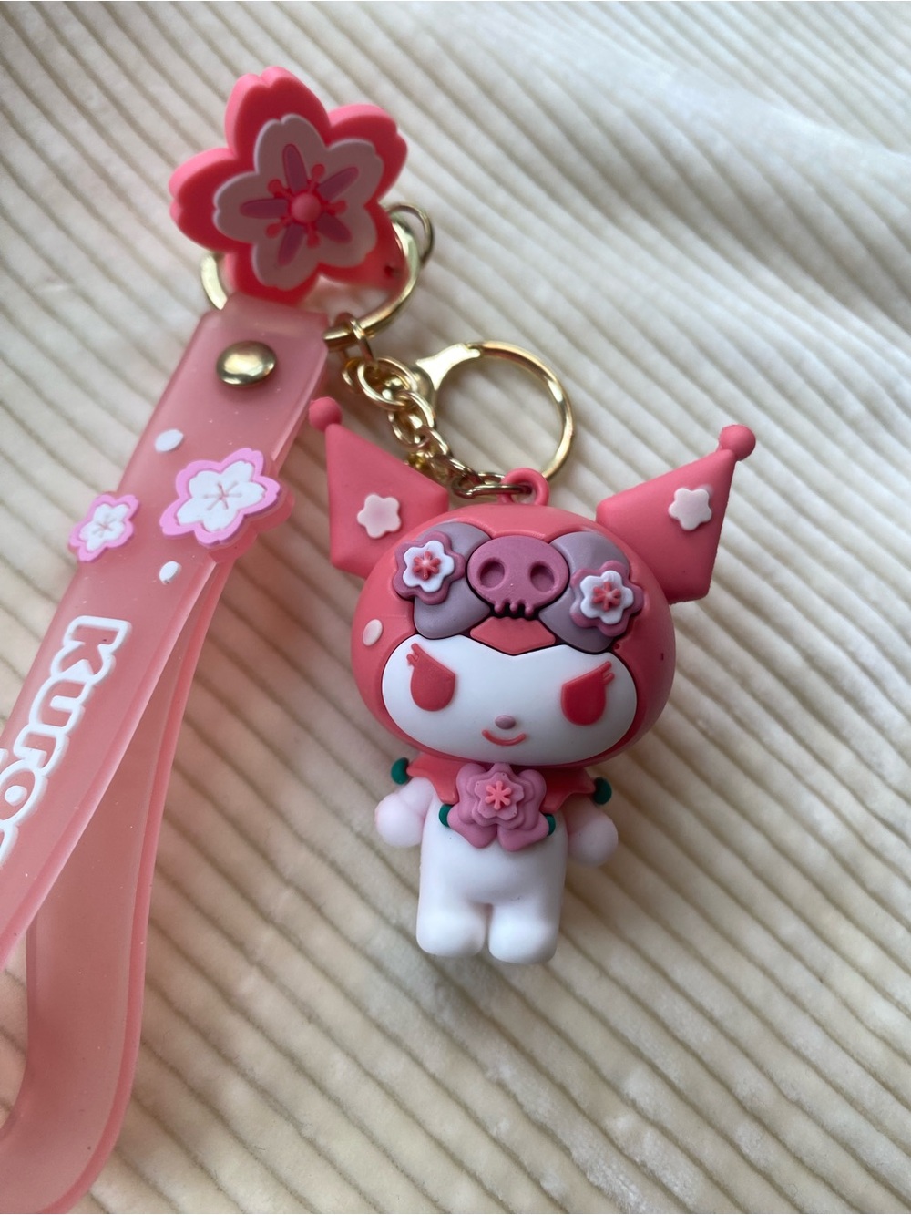 Sanrio Kuromi Pink Sakura Key & Card Holder Charm
